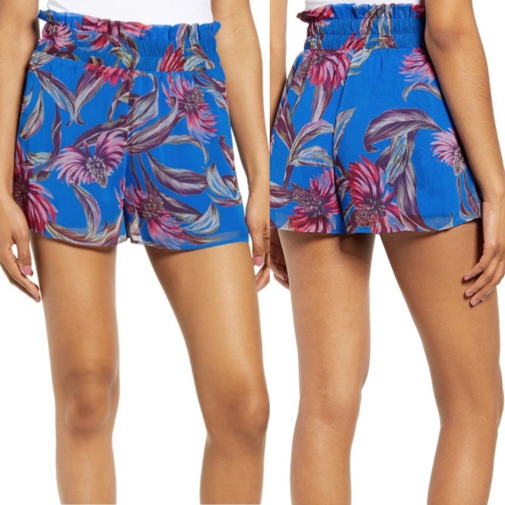 Leith Floaty Paperbag Waist Floral Shorts